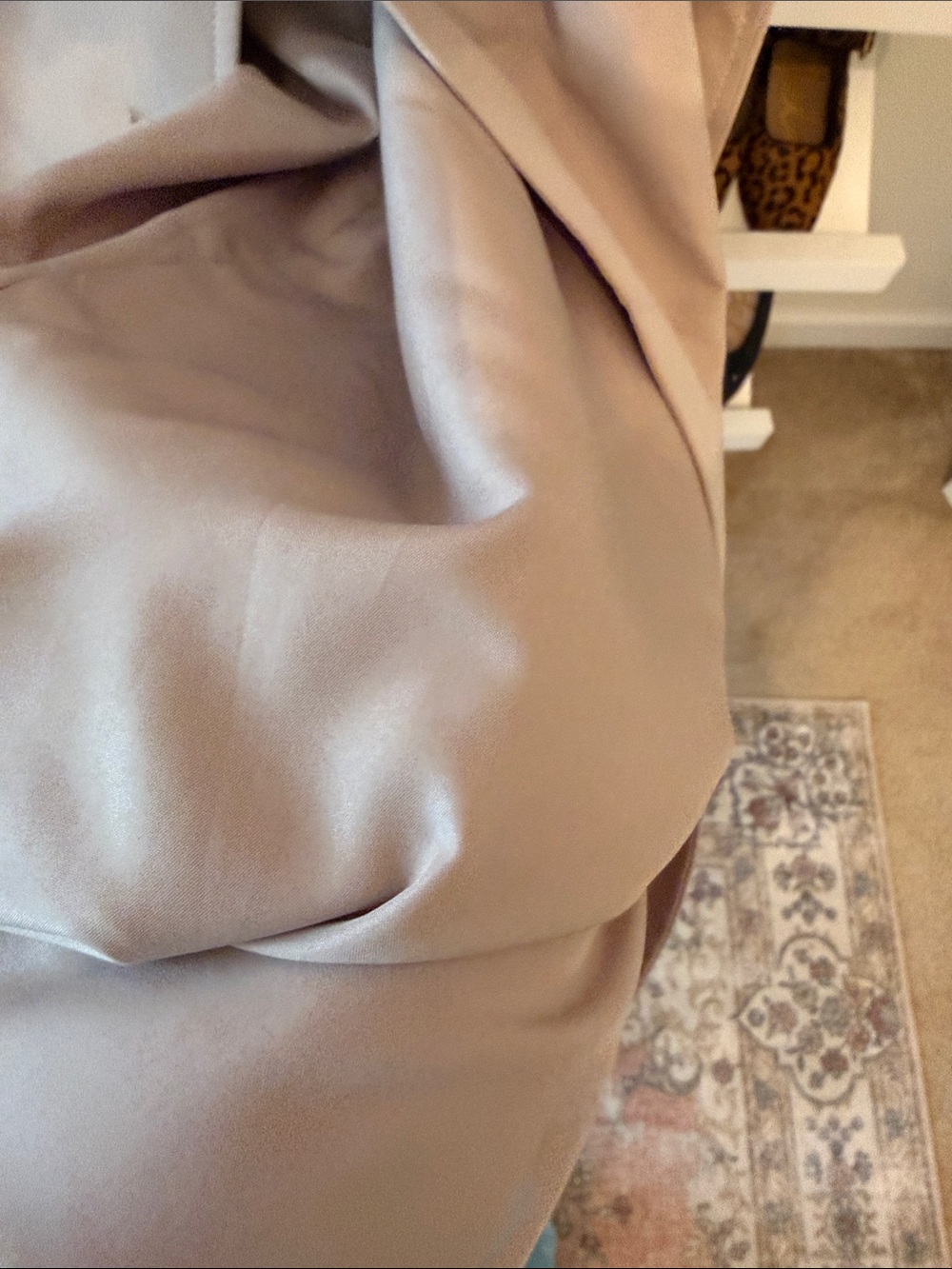 H&M Light Blush Double-Breasted Trench Coat with Waist Tie - Picture 8 of 12